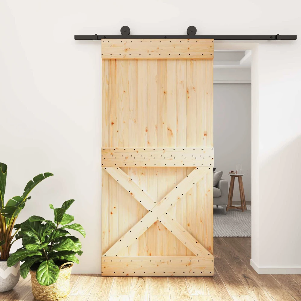 Slankios durys 100 x 210 cm Natūrali ir juoda