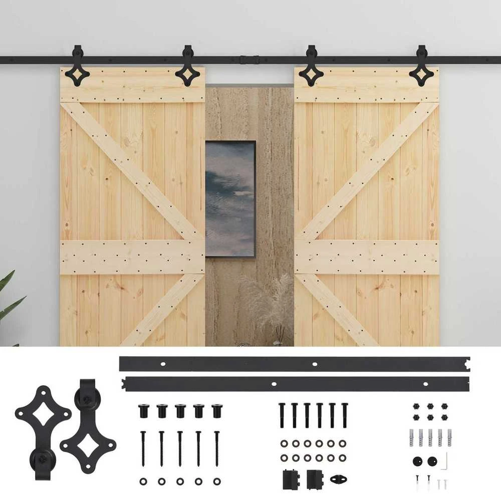 Slankios durys 2 vnt. 80 x 210 cm Pušies medienos masyvas