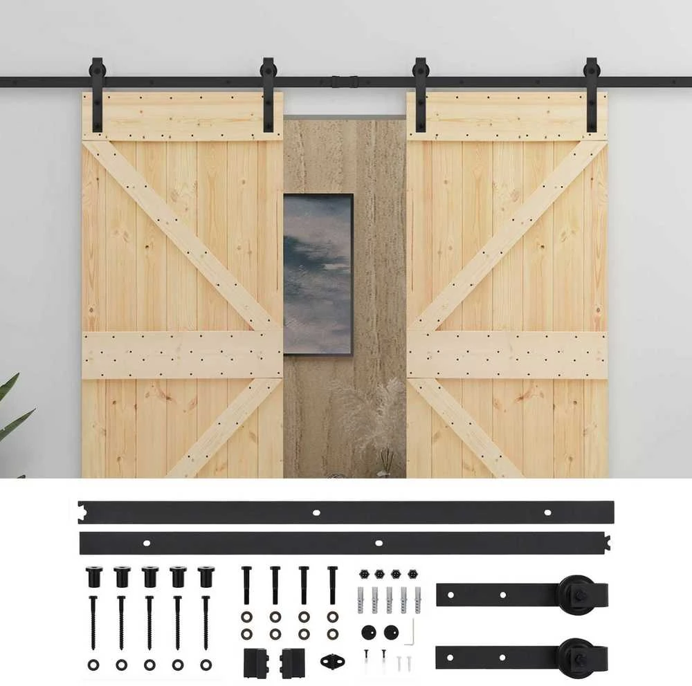 Slankios durys 2 vnt. 80 x 210 cm Pušies medienos masyvas