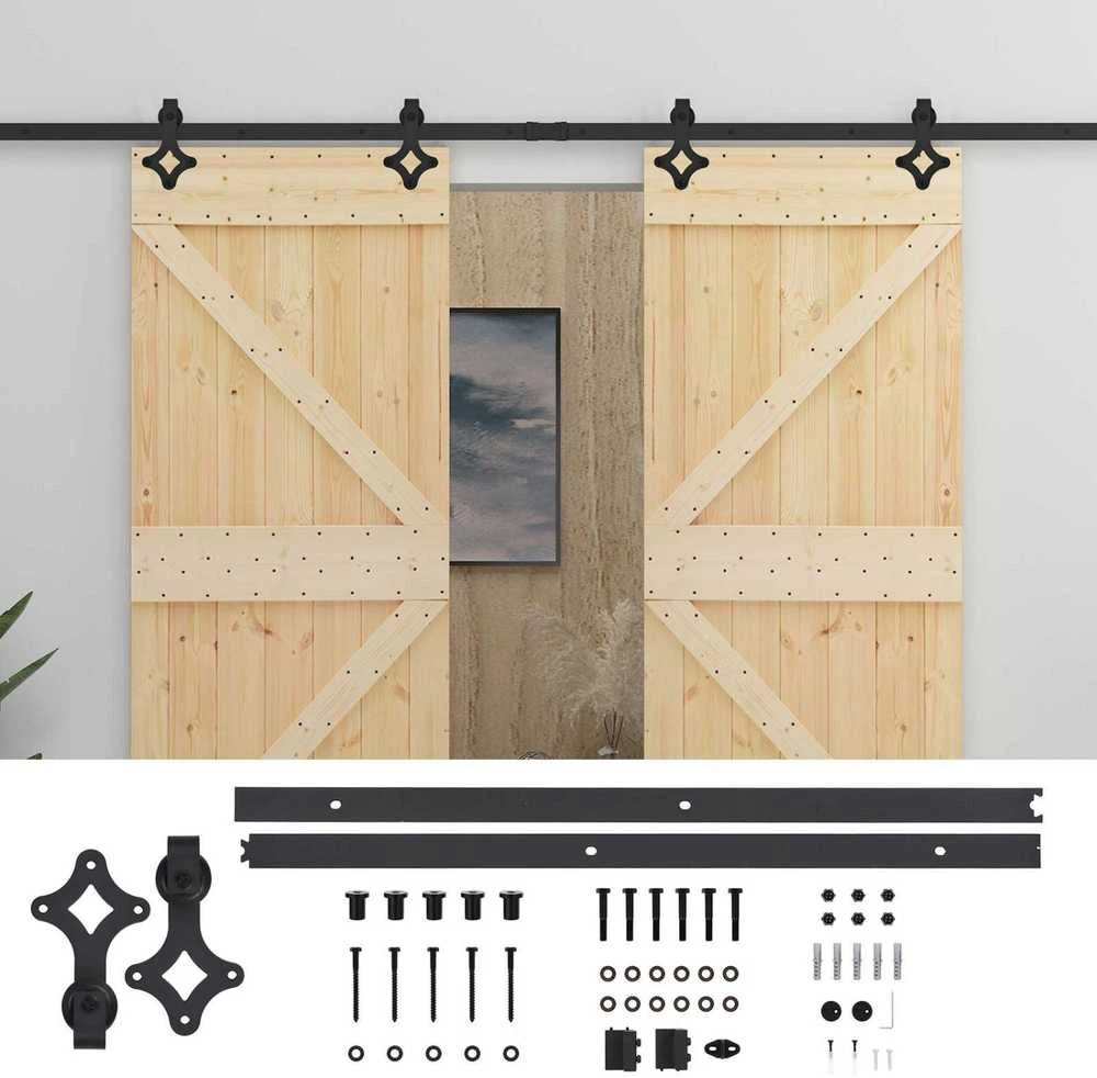 Slankios durys 2 vnt. 80 x 210 cm Pušies medienos masyvas
