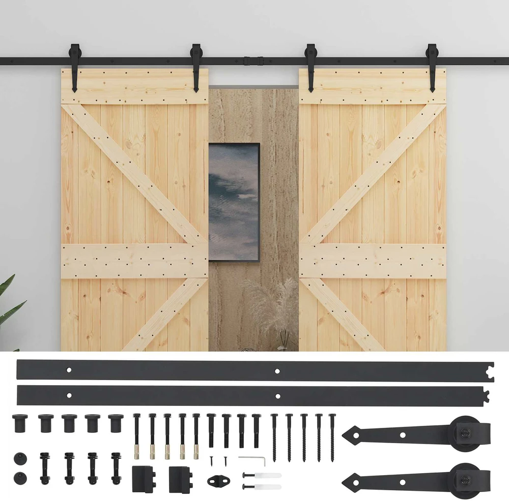 Slankios durys 2 vnt. 90 x 210 cm Pušies medienos masyvas