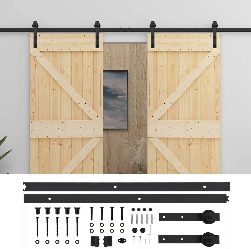 Slankios durys 2 vnt. 90 x 210 cm Pušies medienos masyvas
