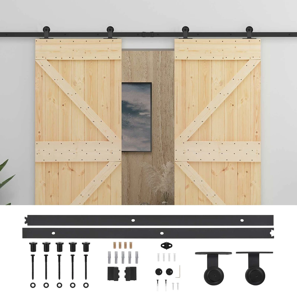 Slankios durys 2 vnt. 90 x 210 cm Pušies medienos masyvas