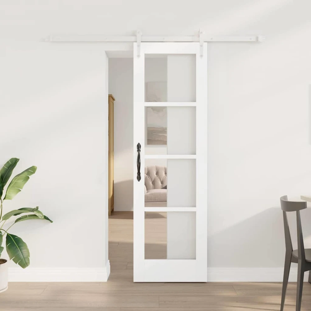 Slankios durys 61 x 198,5 cm Tvirtos pušies mediena ir stiklas