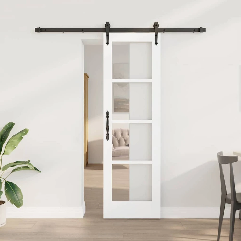 Slankios durys 61 x 198,5 cm Tvirtos pušies mediena ir stiklas