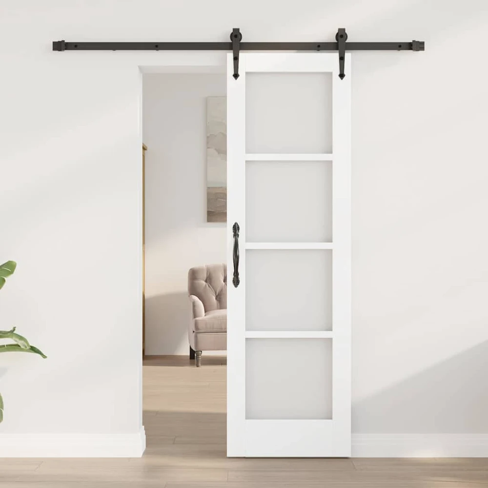 Slankios durys 61 x 198,5 cm Tvirtos pušies mediena ir stiklas