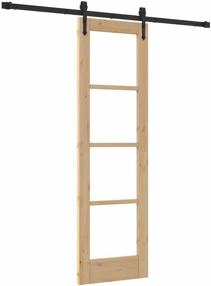 Slankios durys 61 x 198,5 cm Tvirtos pušies mediena ir stiklas