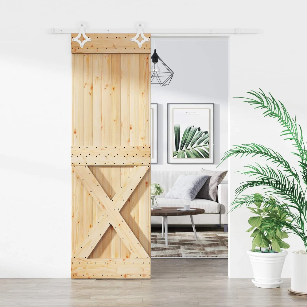 Slankios durys 70 x 210 cm Natūrali ir Balta