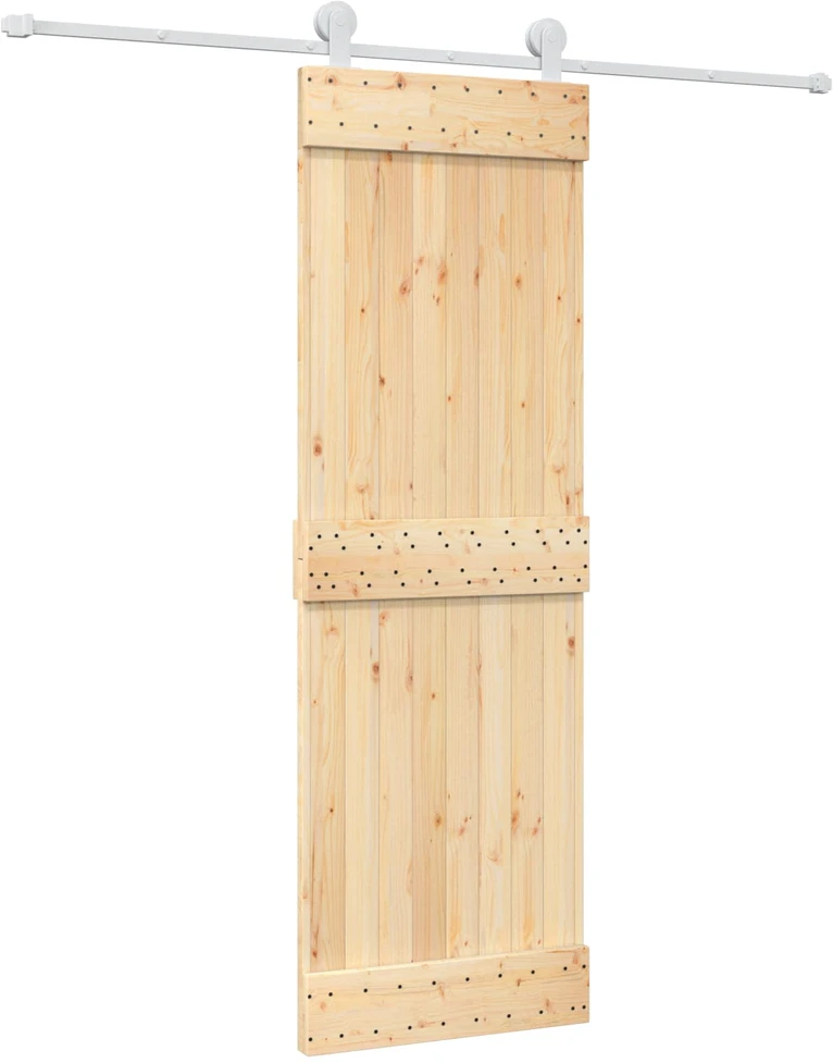 Slankios durys 70 x 210 cm Natūrali ir Balta