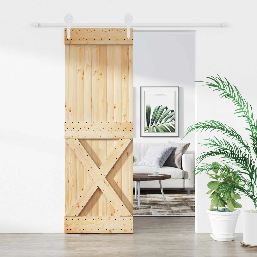 Slankios durys 70 x 210 cm Natūrali ir Balta