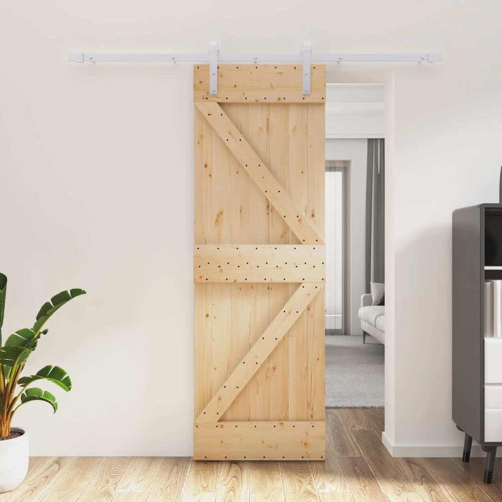 Slankios durys 70 x 210 cm Natūrali ir Balta
