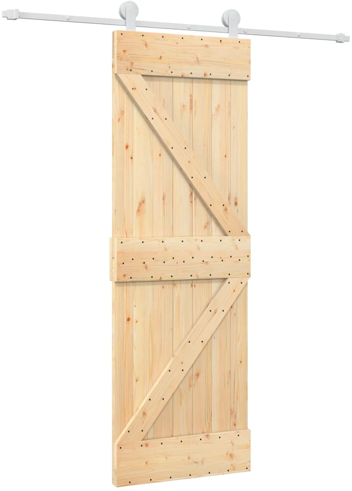 Slankios durys 70 x 210 cm Natūrali ir Balta