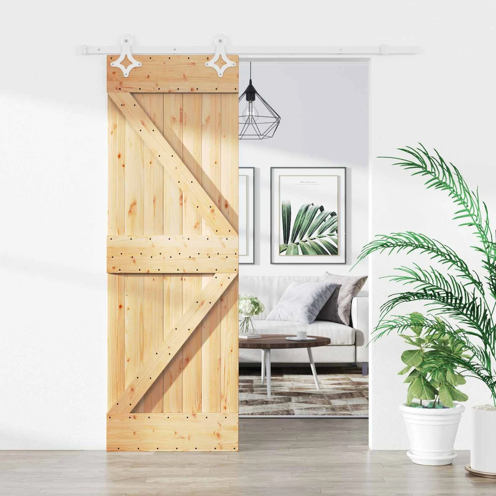 Slankios durys 70 x 210 cm Natūrali ir Balta