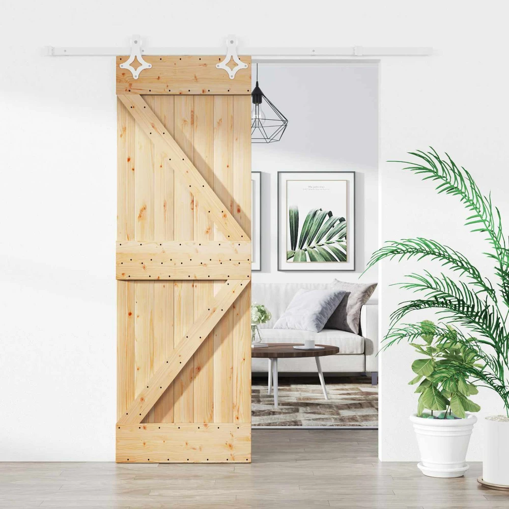 Slankios durys 70 x 210 cm Natūrali ir Balta