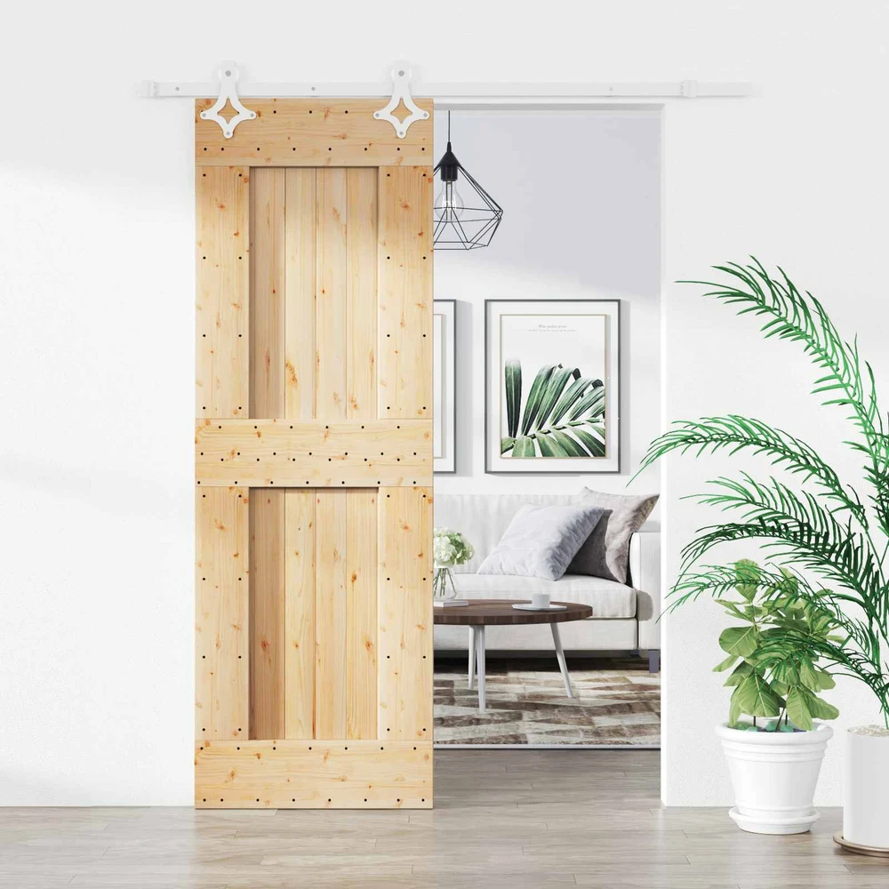 Slankios durys 70 x 210 cm Natūrali ir Balta