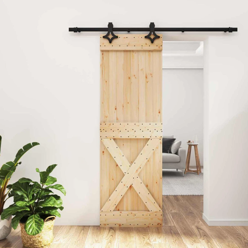 Slankios durys 70 x 210 cm Natūrali ir juoda