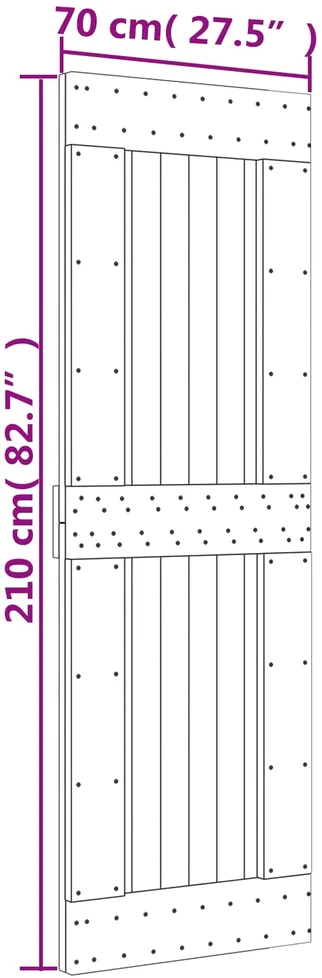 Slankios durys 70 x 210 cm Natūrali ir juoda