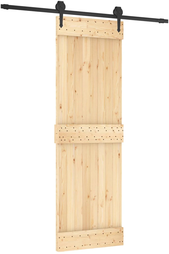 Slankios durys 70 x 210 cm Natūrali ir juoda