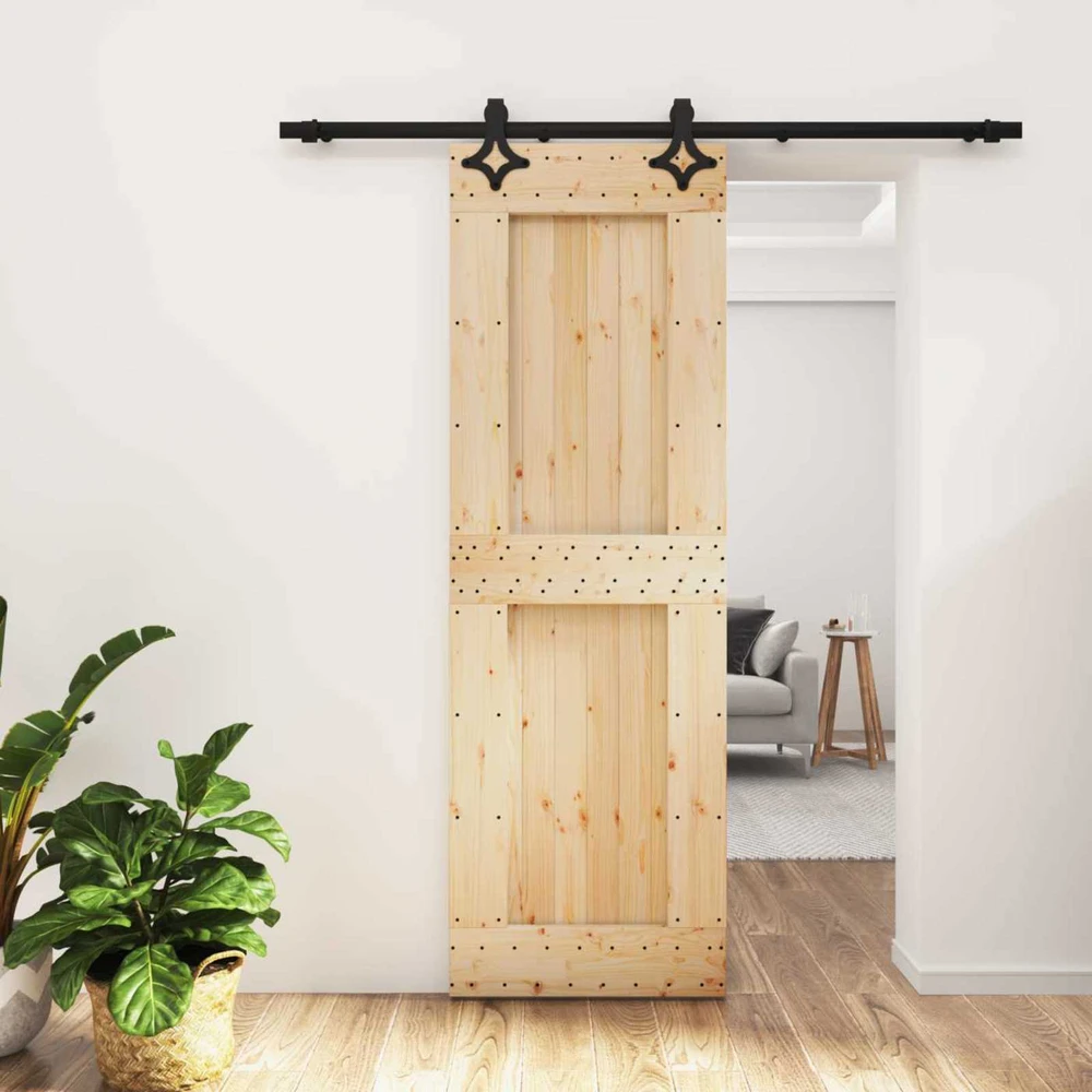 Slankios durys 70 x 210 cm Natūrali ir juoda