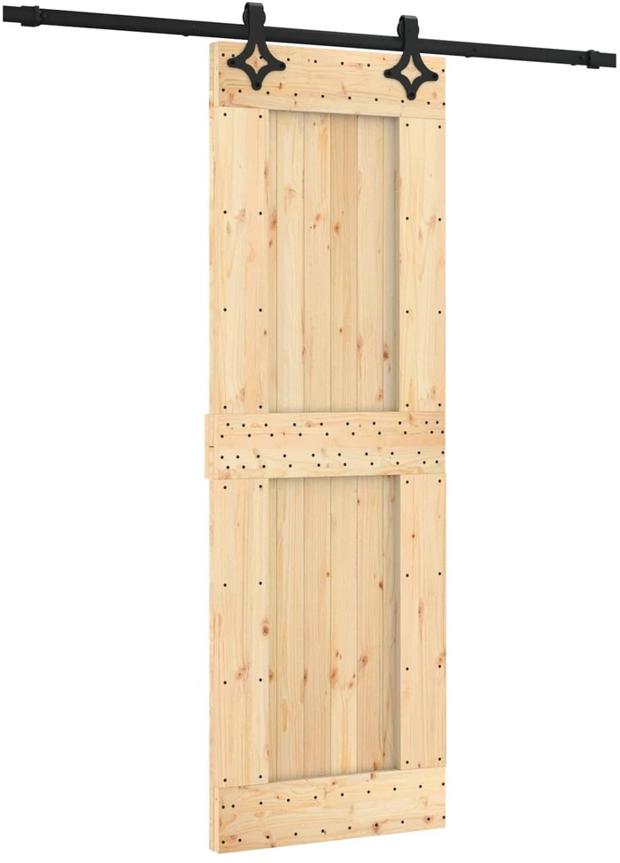 Slankios durys 70 x 210 cm Natūrali ir juoda
