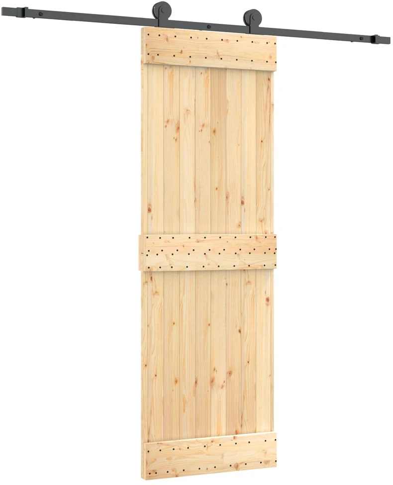 Slankios durys 70 x 210 cm Natūrali ir juoda