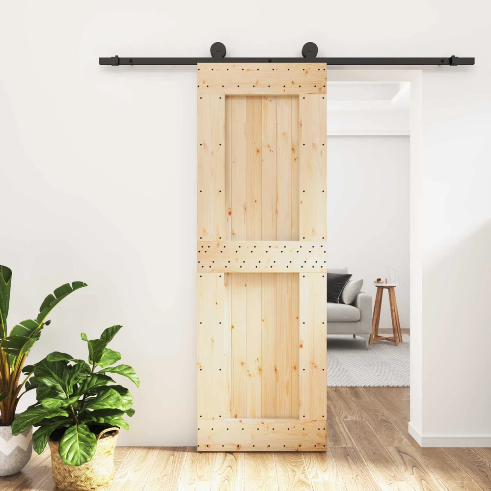Slankios durys 70 x 210 cm Natūrali ir juoda