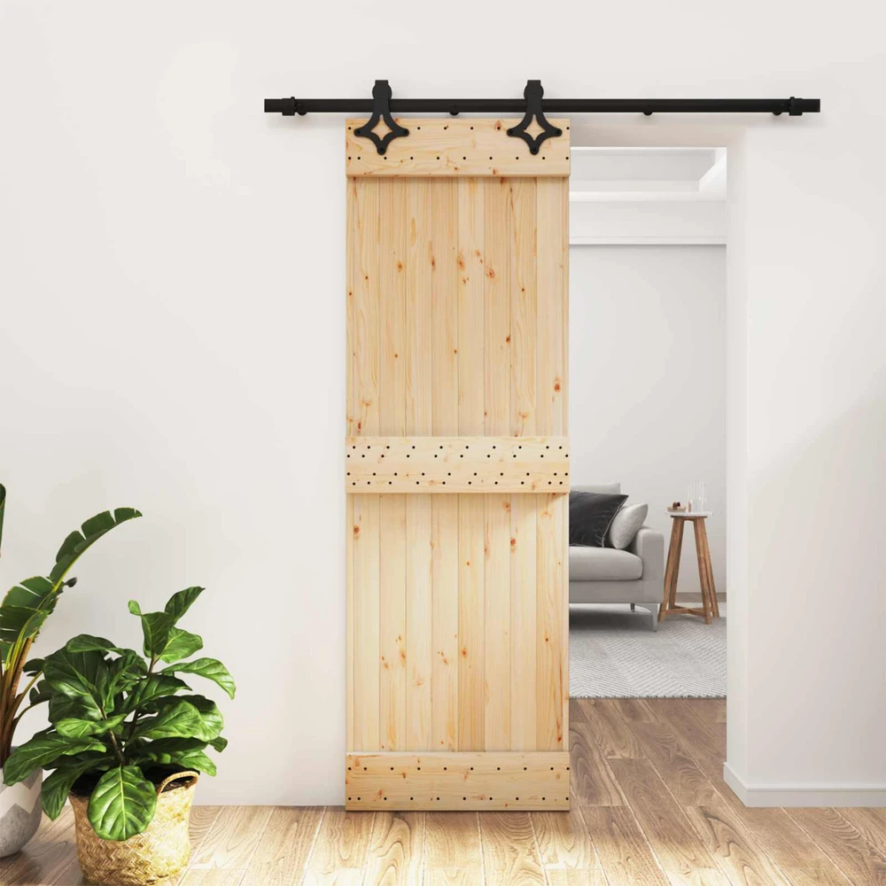 Slankios durys 70 x 210 cm Natūrali ir juoda