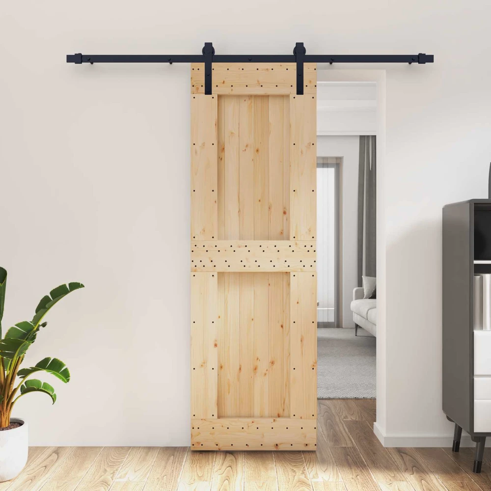 Slankios durys 70 x 210 cm Natūrali ir juoda