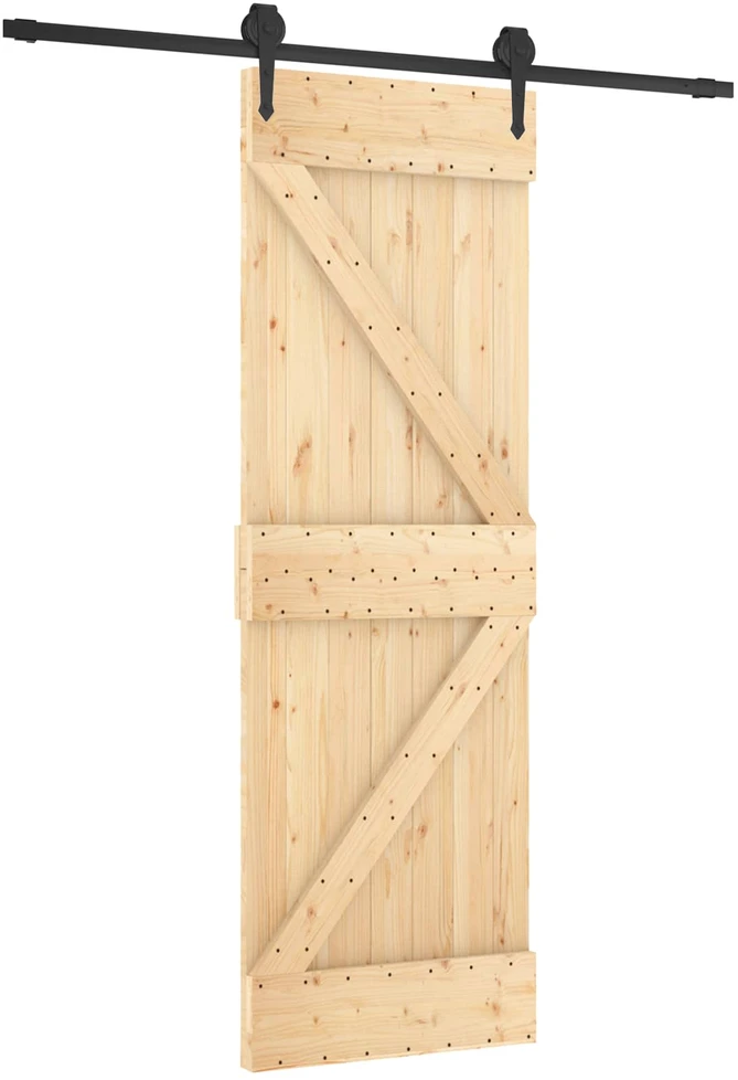 Slankios durys 70 x 210 cm Natūrali ir juoda