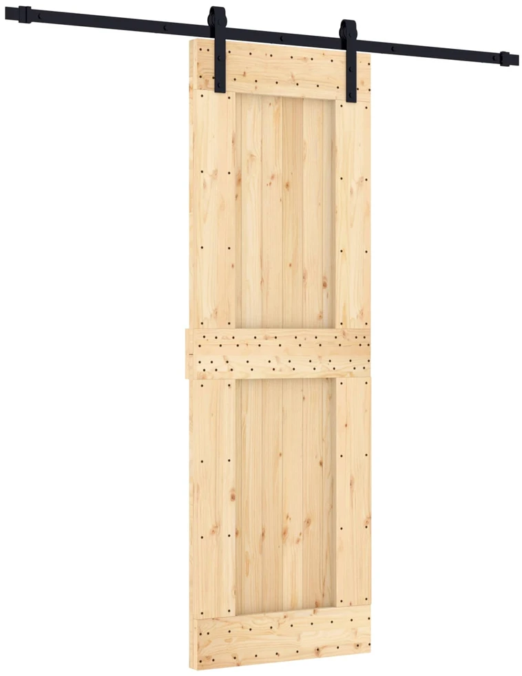 Slankios durys 70 x 210 cm Natūrali ir juoda