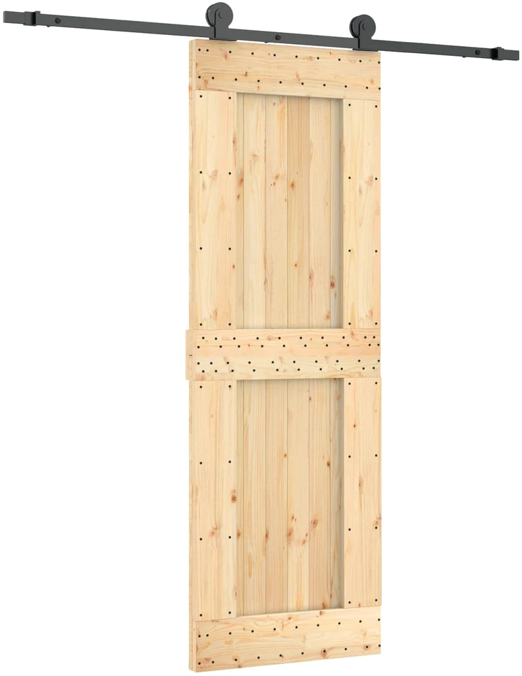 Slankios durys 70 x 210 cm Natūrali ir juoda