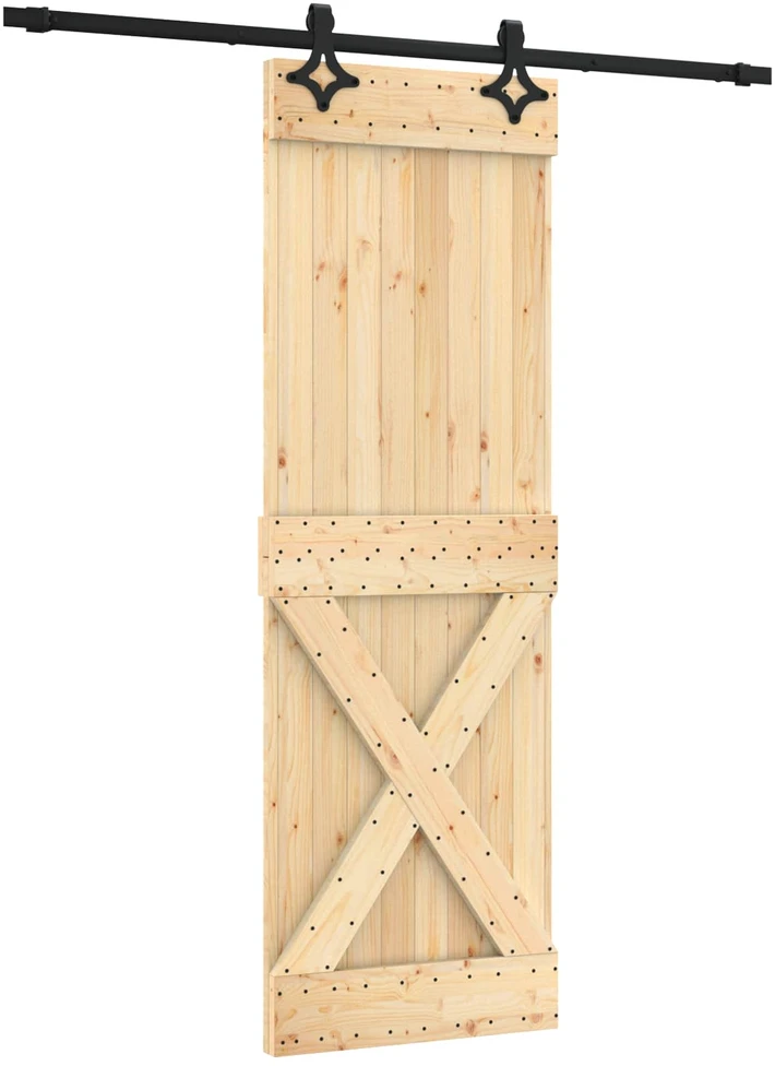 Slankios durys 70 x 210 cm Natūrali ir juoda