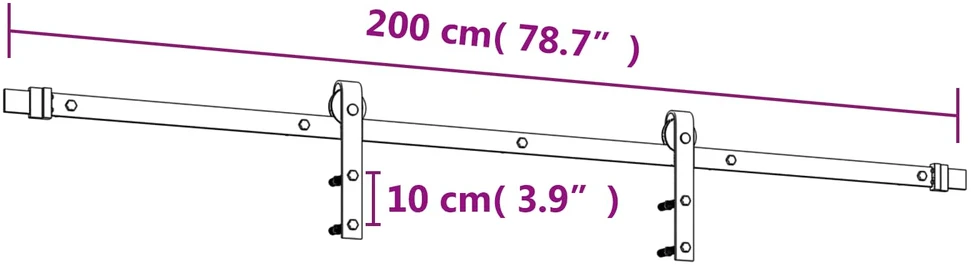 Slankios durys 70 x 210 cm Natūrali ir juoda