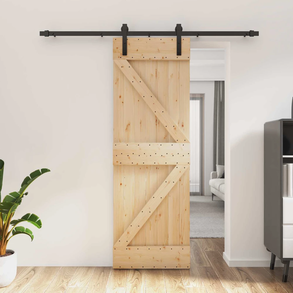 Slankios durys 70 x 210 cm Natūrali ir juoda