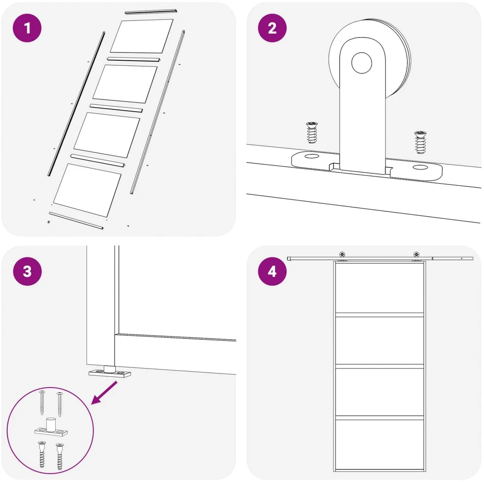 Slankios durys 76 x 205 cm Grūdintas stiklas ir aliuminis