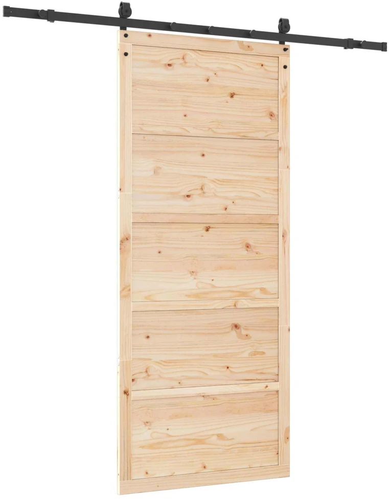 Slankios durys 80 x 208 cm Pušies medienos masyvas Natūrali