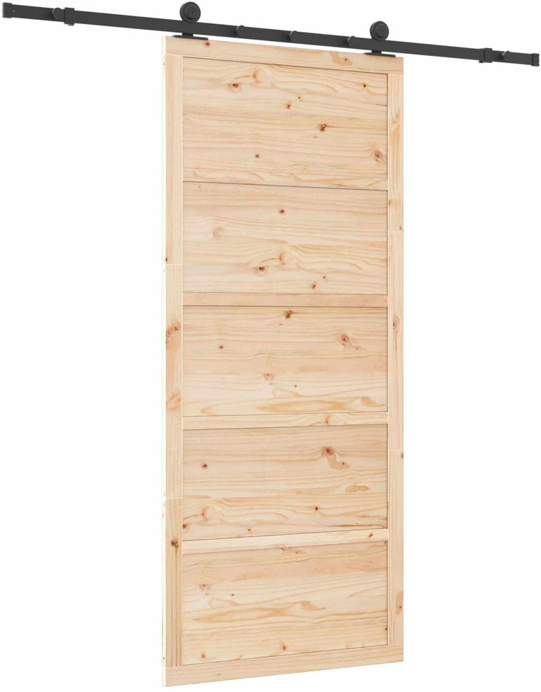 Slankios durys 80 x 208 cm Pušies medienos masyvas Natūrali