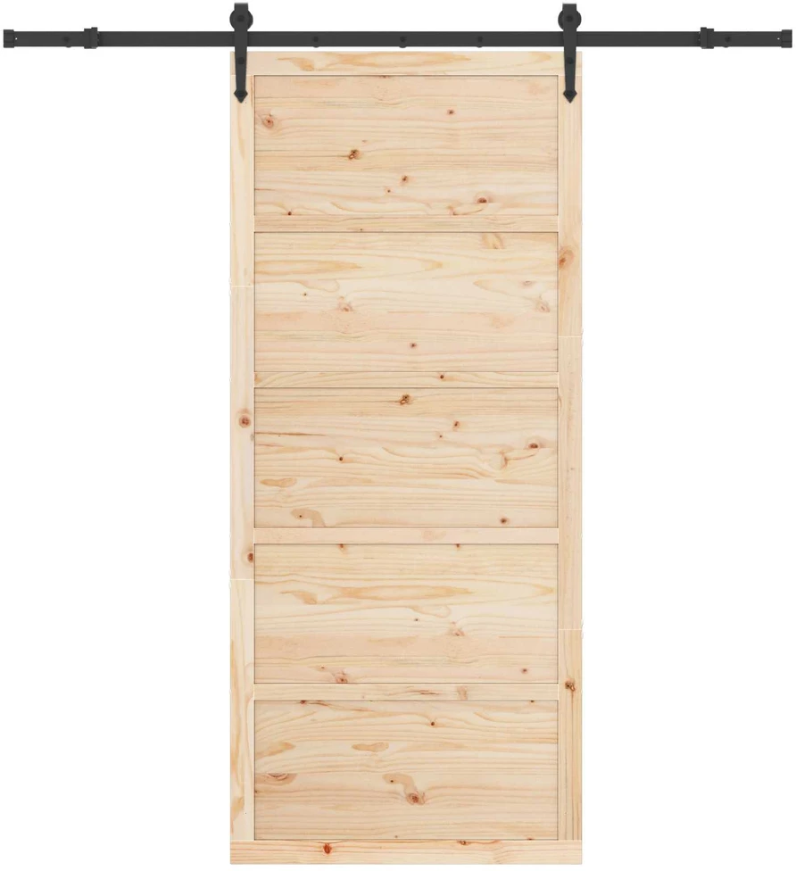 Slankios durys 80 x 208 cm Pušies medienos masyvas Natūrali