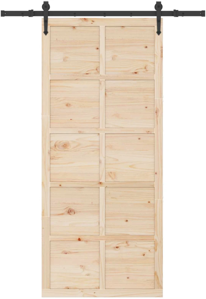 Slankios durys 80 x 208 cm Pušies medienos masyvas Natūrali