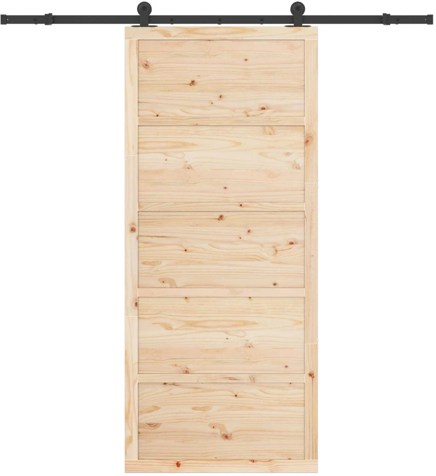 Slankios durys 80 x 208 cm Pušies medienos masyvas Natūrali
