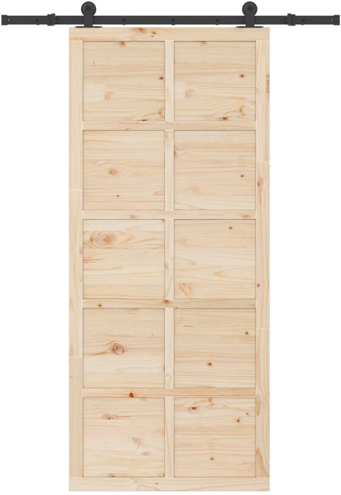 Slankios durys 80 x 208 cm Pušies medienos masyvas Natūrali