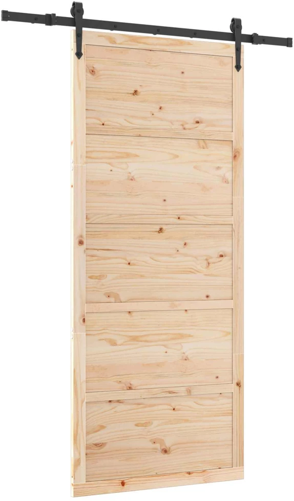 Slankios durys 80 x 208 cm Pušies medienos masyvas Natūrali