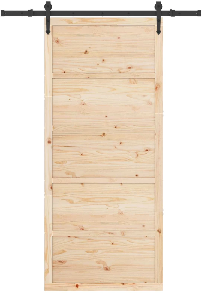 Slankios durys 80 x 208 cm Pušies medienos masyvas Natūrali