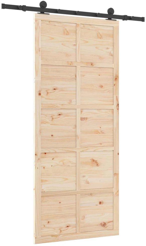Slankios durys 80 x 208 cm Pušies medienos masyvas Natūrali
