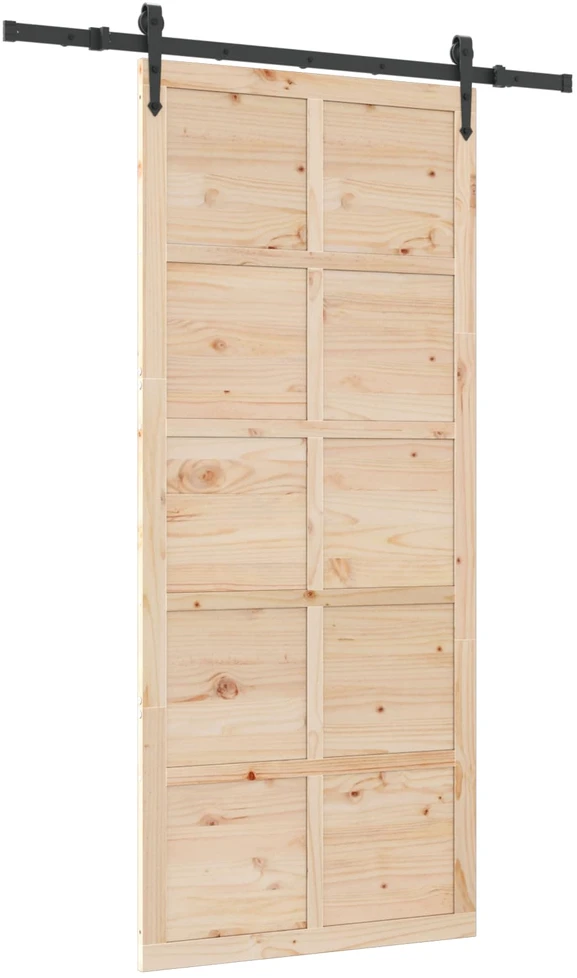 Slankios durys 80 x 208 cm Pušies medienos masyvas Natūrali