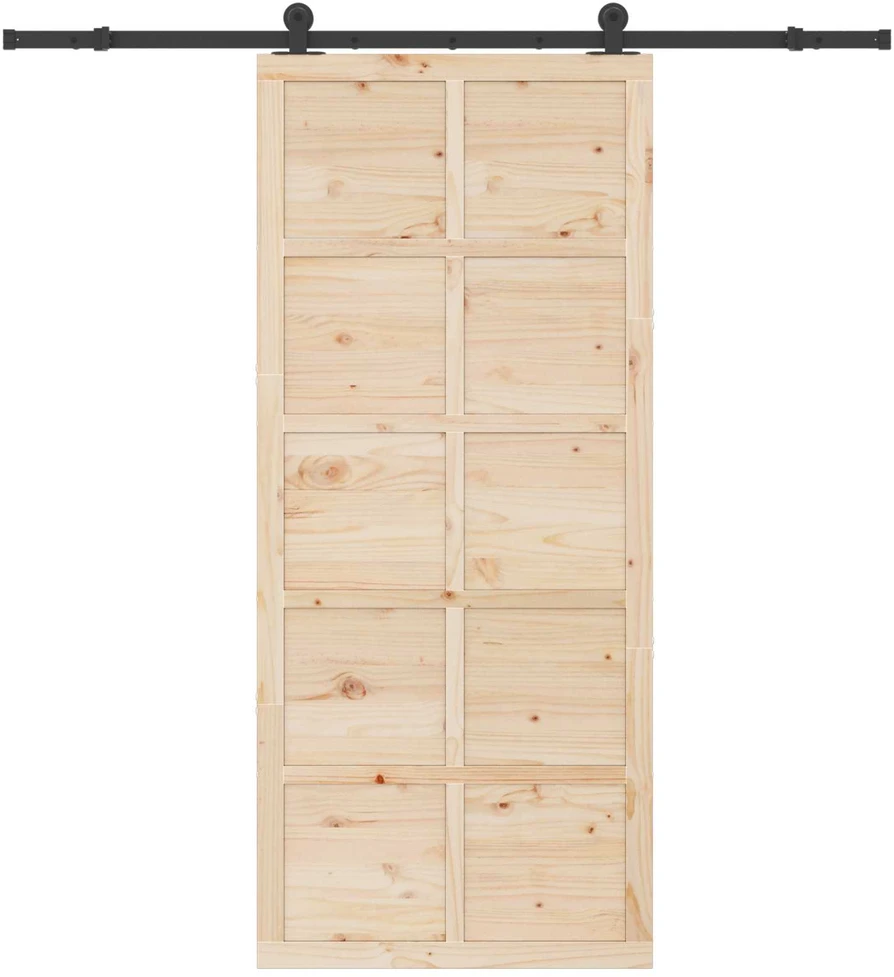 Slankios durys 80 x 208 cm Pušies medienos masyvas Natūrali