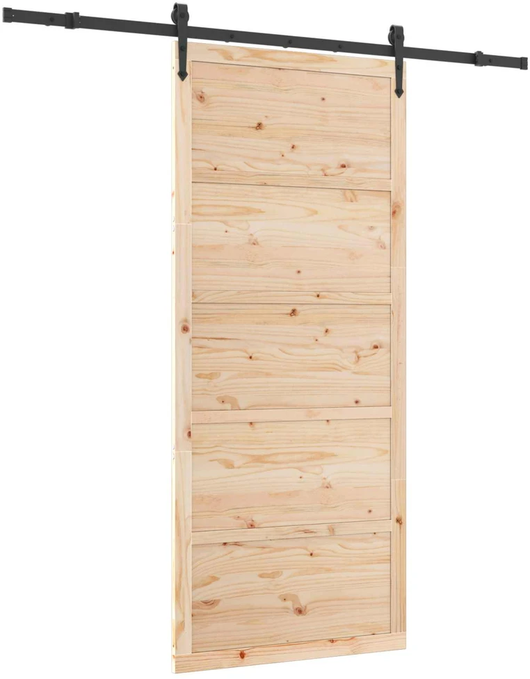 Slankios durys 80 x 208 cm Pušies medienos masyvas Natūrali