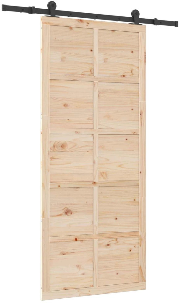 Slankios durys 80 x 208 cm Pušies medienos masyvas Natūrali