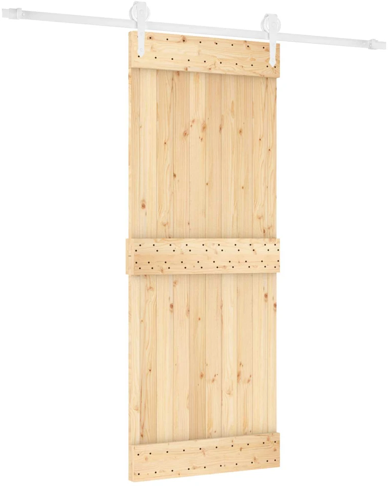 Slankios durys 80 x 210 cm Natūrali ir Balta