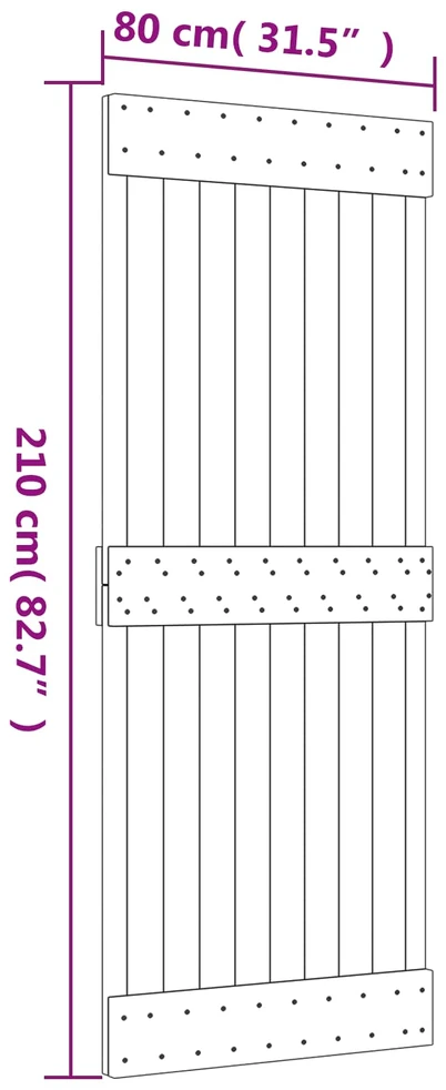 Slankios durys 80 x 210 cm Natūrali ir Balta